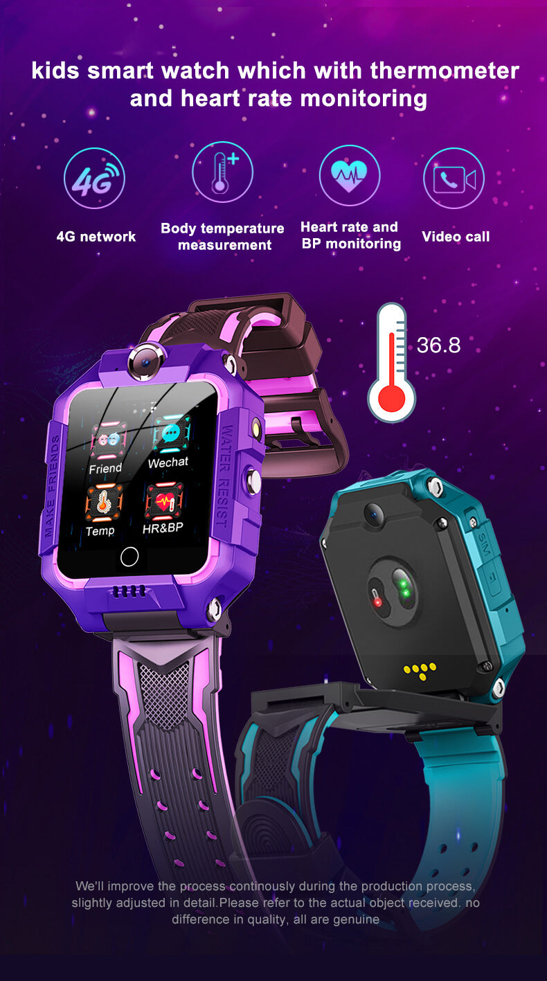 4G Smart GPS Positioning Video Call 360° Rotation Kids Phone Watch With Body Temperature